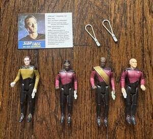 VTG 1988 Star Trek Next Generation Action Figure LOT w/ File Card GALOOB (7pcs.)